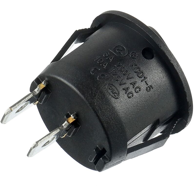 10pcs Black Round Rocker Switches On/Off 2 Pin AC 6A(250V) 10A(125V) SPST Push Button Switch for Car Boat Marine Car Truck Light Household - Image 3
