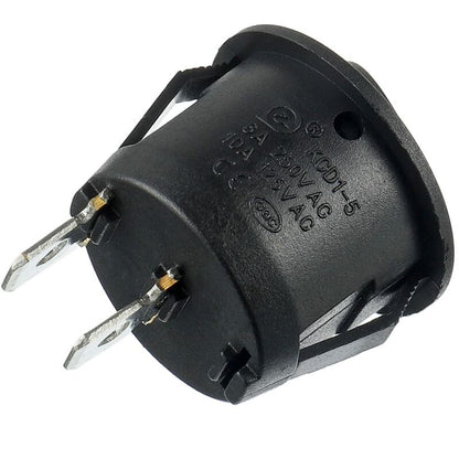10pcs Black Round Rocker Switches On/Off 2 Pin AC 6A(250V) 10A(125V) SPST Push Button Switch for Car Boat Marine Car Truck Light Household - Image 3