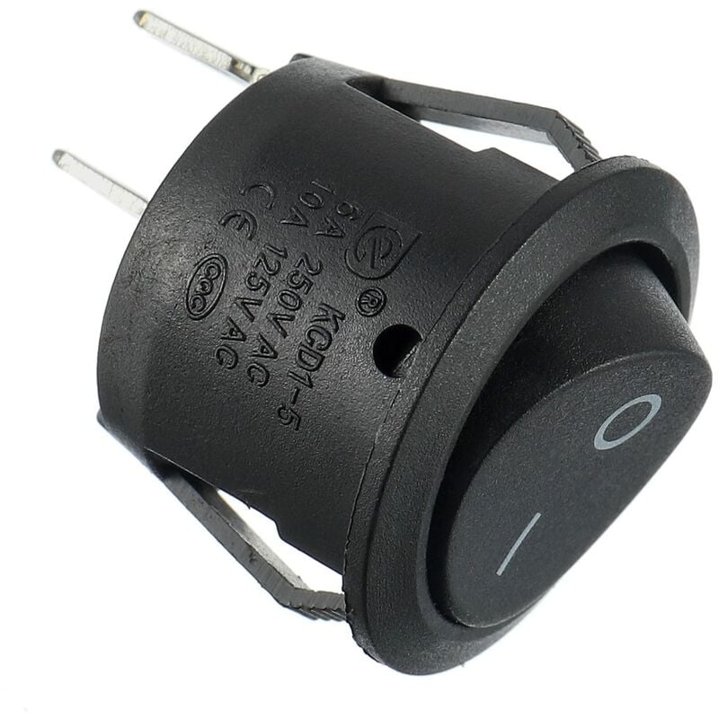 10pcs Black Round Rocker Switches On/Off 2 Pin AC 6A(250V) 10A(125V) SPST Push Button Switch for Car Boat Marine Car Truck Light Household - Image 4