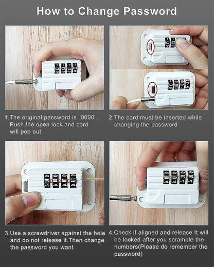 Self-Adhesive Refrigerator Lock Pack for Adults, White, Combination Lock, Refrigerator Safety Lock, for Children, Electric Mini Fridge, Door - perfect-max - Image 2