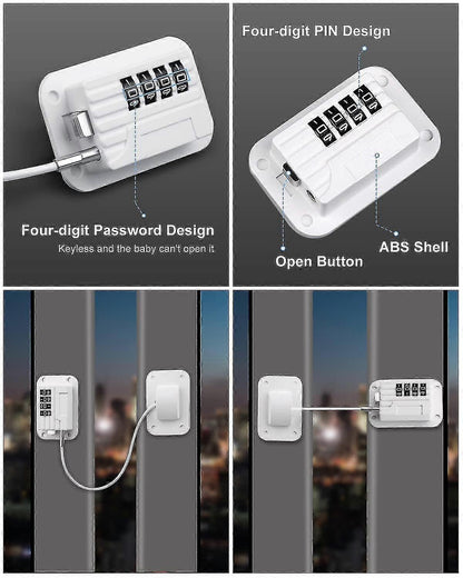 Self-Adhesive Refrigerator Lock Pack for Adults, White, Combination Lock, Refrigerator Safety Lock, for Children, Electric Mini Fridge, Door - perfect-max - Image 4
