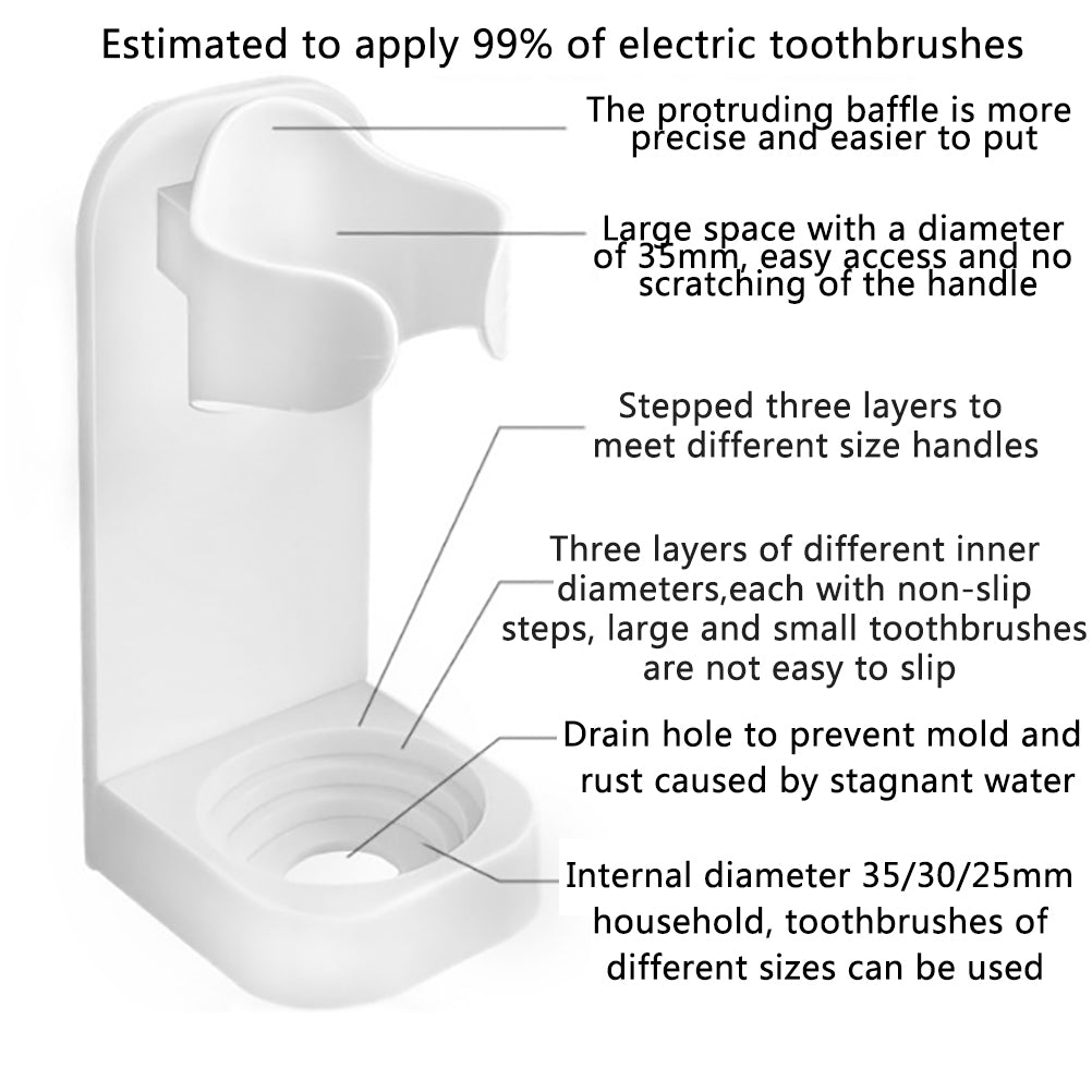 4-pack Wall Mounted Electric Toothbrush Holder Electric Toothbrush Stand - Image 3