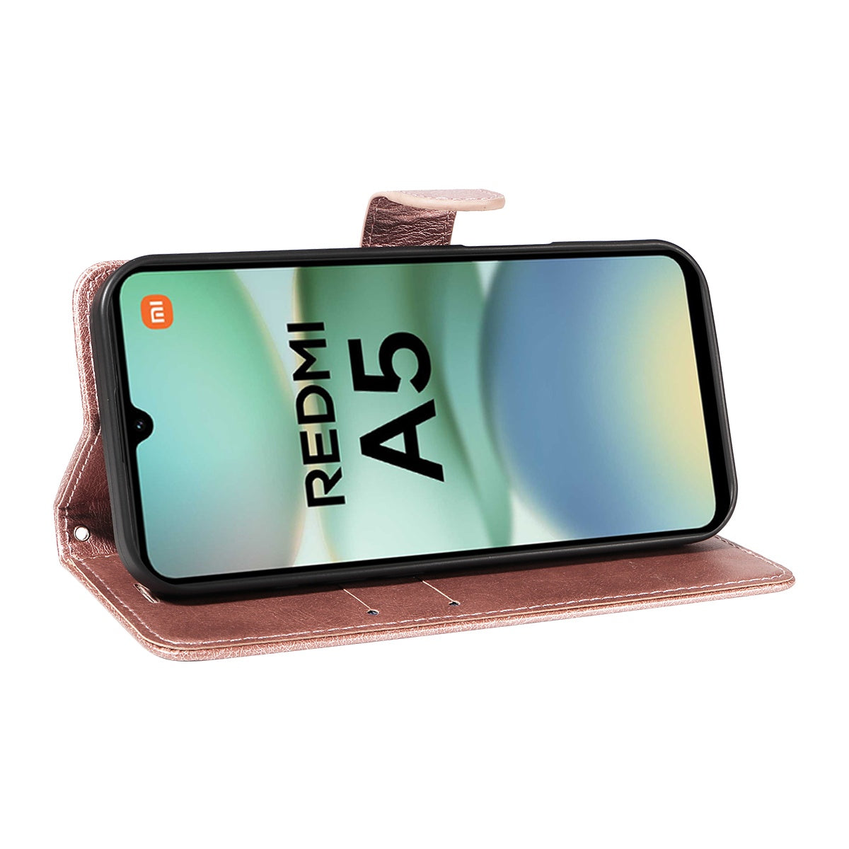 SKALO Xiaomi Redmi A5 4G PU Leather Wallet Case - More Colors_MGF Pink gold Pink gold - Image 2