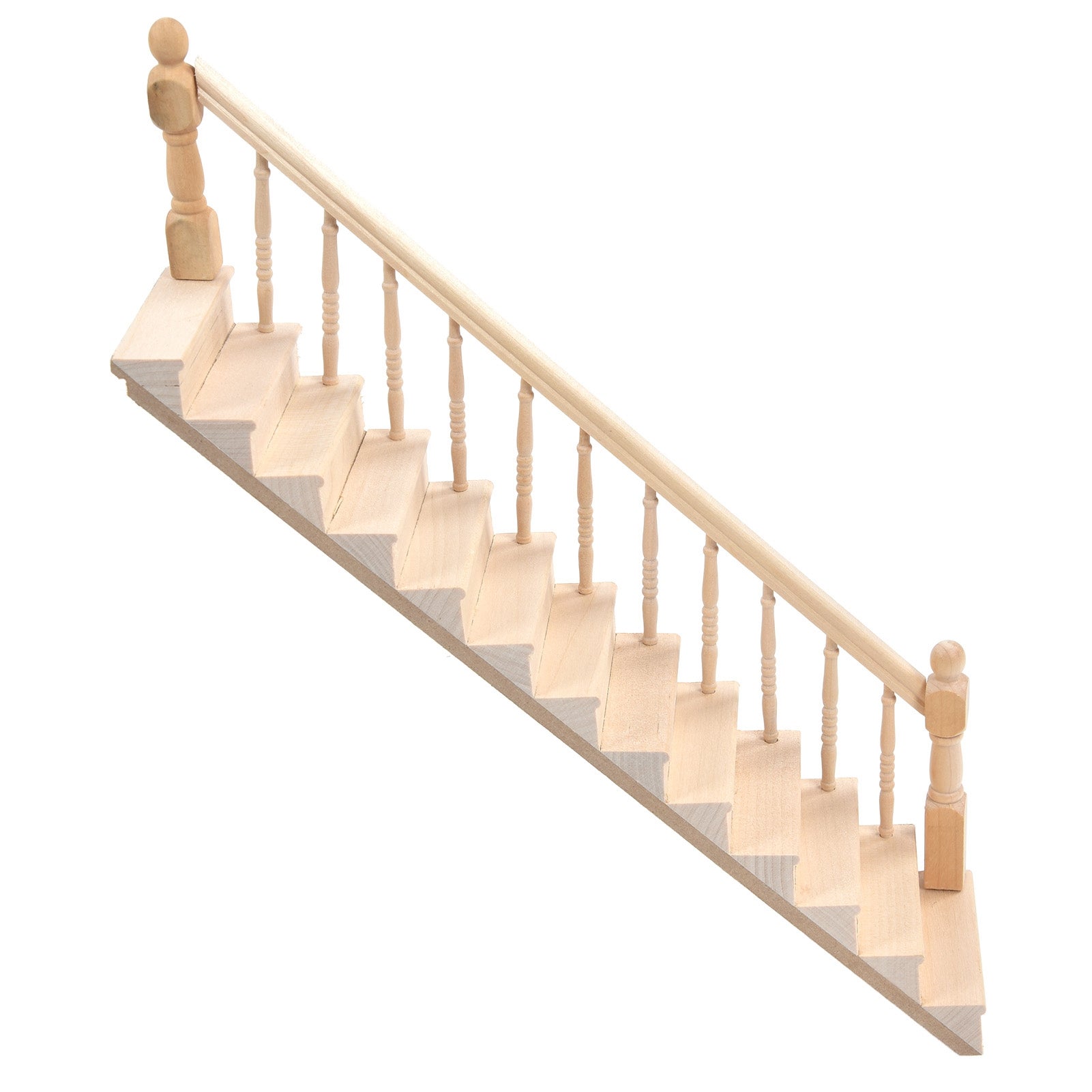 Dollhouse Stairs Smooth Rounded Corners Birch Material DIY Vivid Cute 1/12 Scale Miniature Staircase for Crafts - Image 2