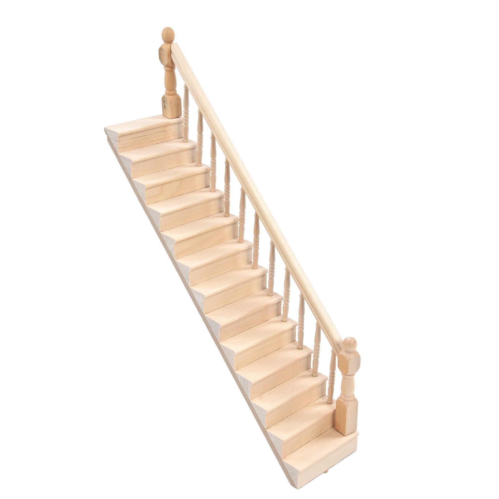 Dollhouse Stairs Smooth Rounded Corners Birch Material DIY Vivid Cute 1/12 Scale Miniature Staircase for Crafts - Image 4