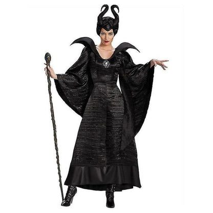 Halloween Sleeping Beauty Witch Maleficent Dress For Adult Evil Witch Carnival Cosplay Costume Outfit Q XL LL