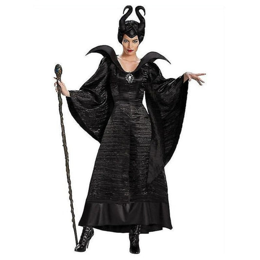 Halloween Sleeping Beauty Witch Maleficent Dress For Adult Evil Witch Carnival Cosplay Costume Outfit Q XL LL