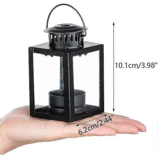pcs - Black lanterns for candles, garden lanterns, hanging small lanterns in vintage style for tea lights, black candle lanterns for indoor use - Image 5