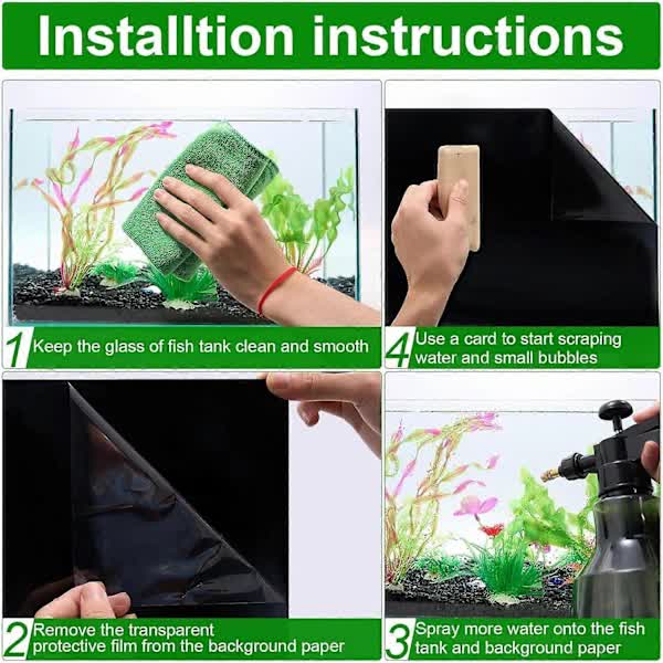 /NN/ Aquarium Background | Static Adhesive Black Aquarium Poster | Aquarium Poster - Image 2