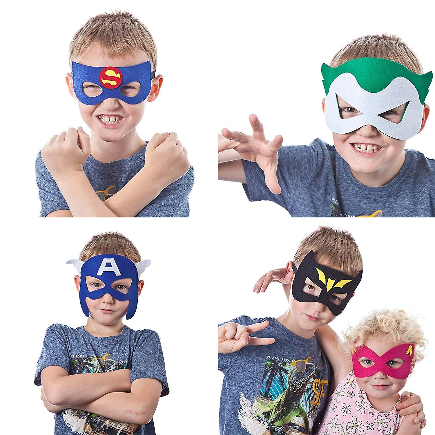 Superhero Masks Party Favors - 32 Pack Felt and Elastic Masks for Kids - Image 4