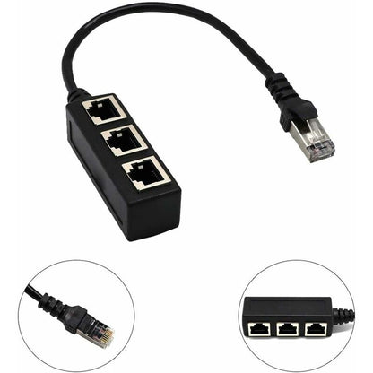 RJ45 Network 1 to 3 Port Ethernet Adapter Adapter Cable Network Cable Splitter - Image 3