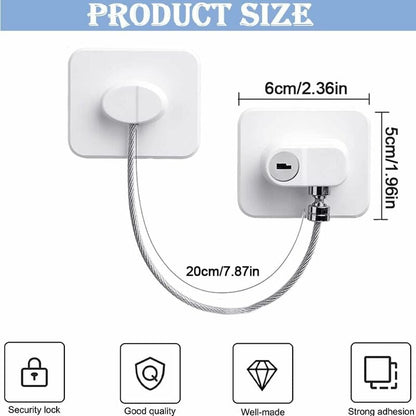 pcs Child Safety Window Locks, Refrigerator Locks for Children, Lock Refrigerator Door Cabinet Window with 8 Keys, Window Safety - Image 2