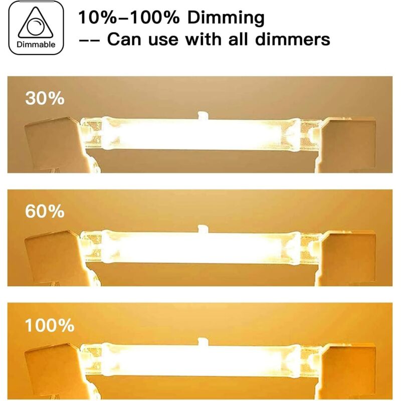 5-pack R7S Halogen Bulb 118mm 200W 230V Dimmable for Construction Floodlights Landscape Lighting Living Room Lighting - Image 2