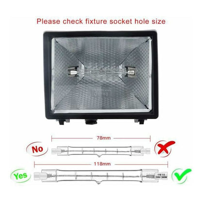 5-pack R7S Halogen Bulb 118mm 200W 230V Dimmable for Construction Floodlights Landscape Lighting Living Room Lighting - Image 4