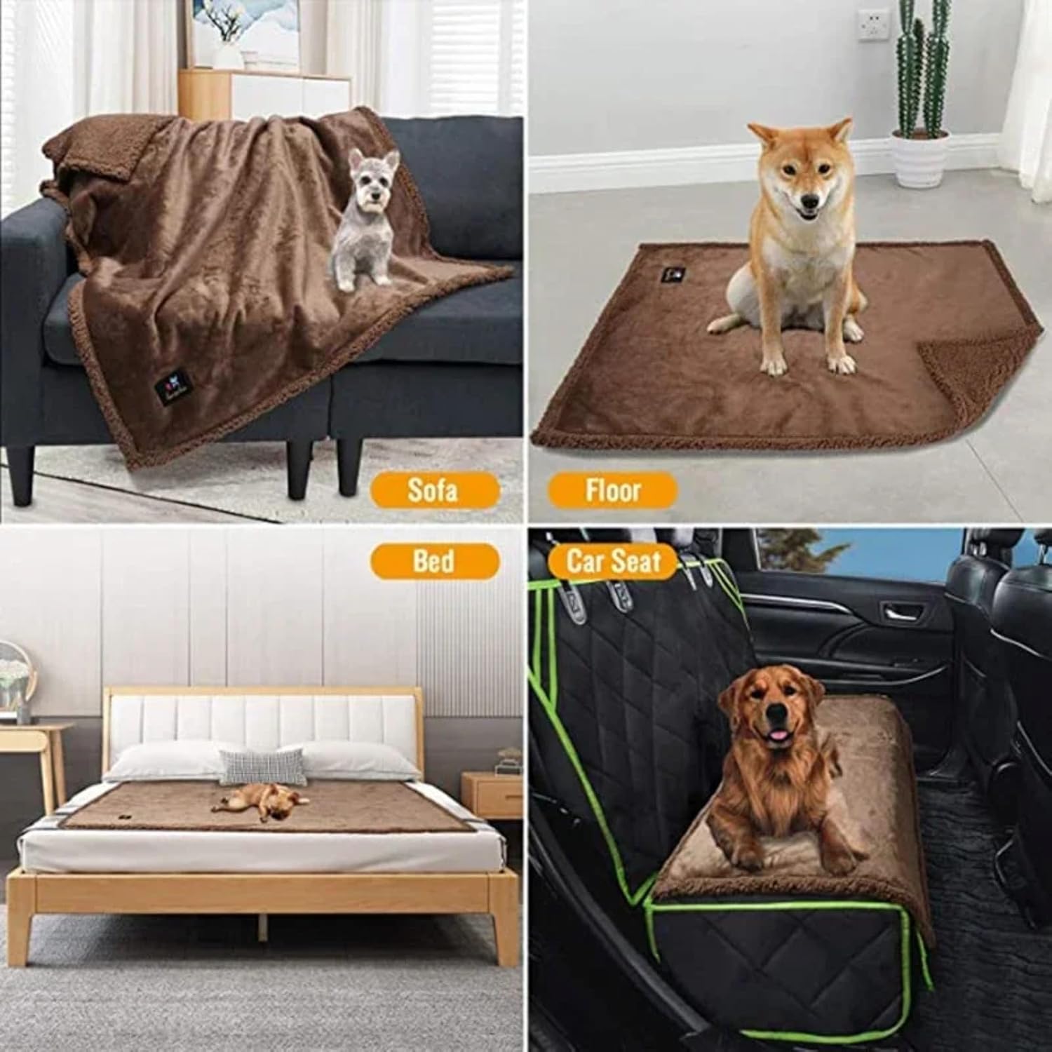 The Waterproof Blanket, Snuggle Blanket for Sofa Bed Couch, Waterproof Pet Blanket for Dog and Cat, 100% Leak Proof Waterproof Fully Pee Proof Brown Brown L:145*165CM - Image 8