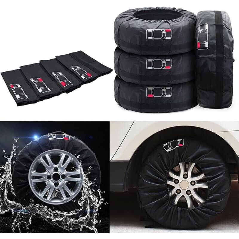 pcs Car Tire Covers 19-23\" Waterproof Dustproof Car Wheel Protector (Diameter 80cm) - Image 4