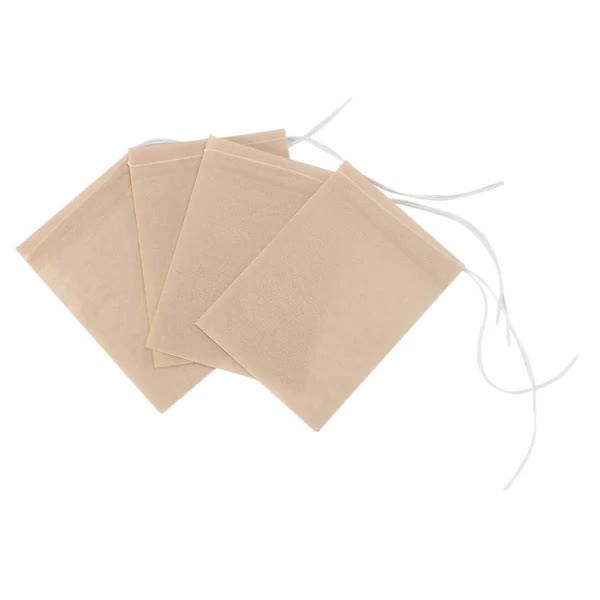 500-Pack Tea Filter Bags, Disposable Paper Tea Bag with Drawstring for Loose Tea, Coffee (Natural Brown) - Image 3