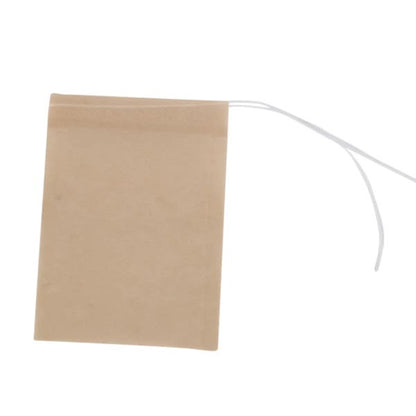500-Pack Tea Filter Bags, Disposable Paper Tea Bag with Drawstring for Loose Tea, Coffee (Natural Brown) - Image 4