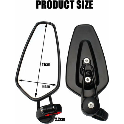 2pcs Motorcycle Handlebar Rearview Mirrors Motorcycle Rearview Mirrors for XJ6 MT01 MT03 MT07 MT09 (Black) - Image 2