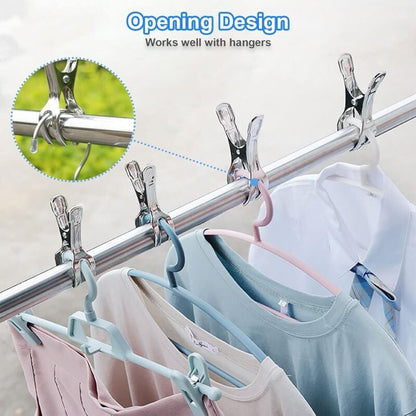 10-pack Large Stainless Steel Clothes Pegs, Heavy Duty Giant Clothes Pegs for Sunbeds, Pool Covers - Image 2