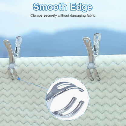 10-pack Large Stainless Steel Clothes Pegs, Heavy Duty Giant Clothes Pegs for Sunbeds, Pool Covers - Image 5