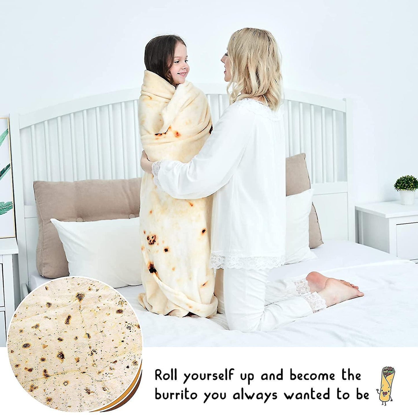 Burrito Blanket, Double Sided, Giant Flour Tortilla Blanket - Image 2