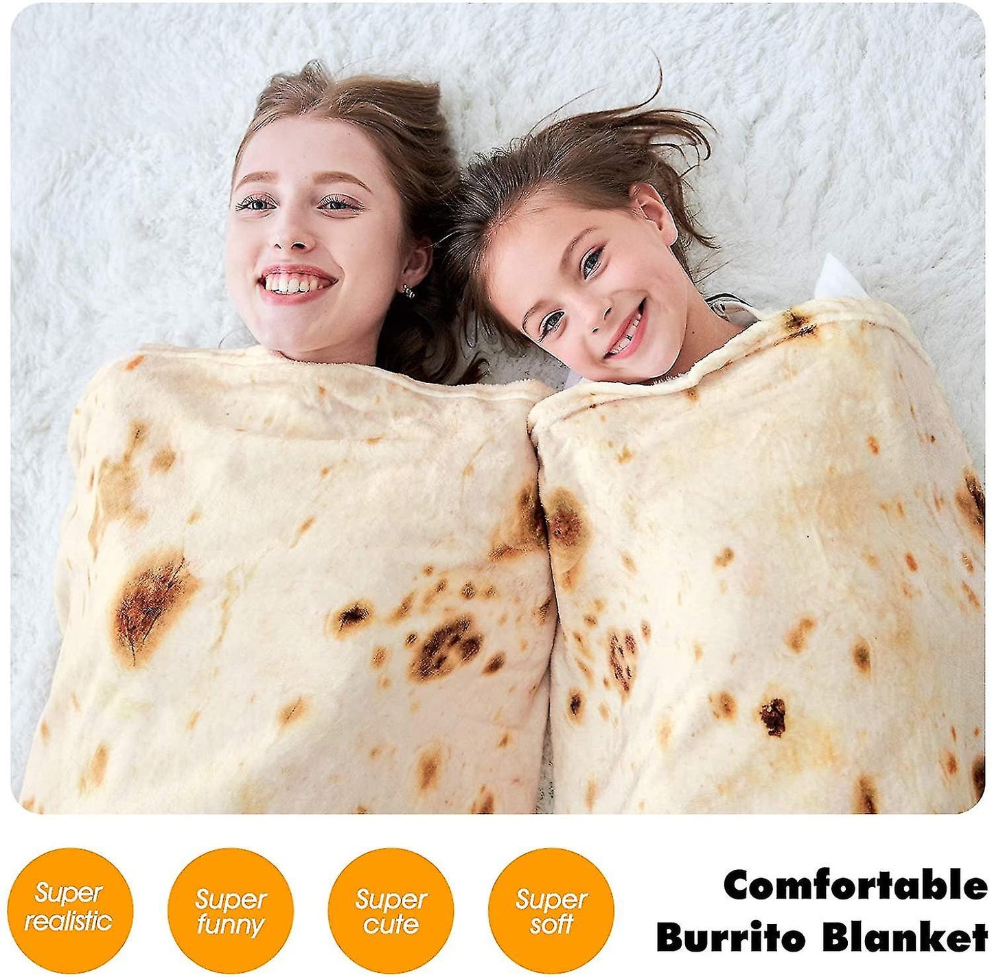 Burrito Blanket, Double Sided, Giant Flour Tortilla Blanket - Image 4