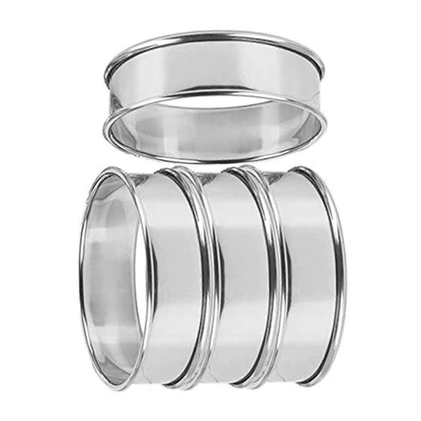 4pcs Stainless Steel Muffin Rings Nonstick Muffin Rings Pastry Rings for Home Baking - Image 3