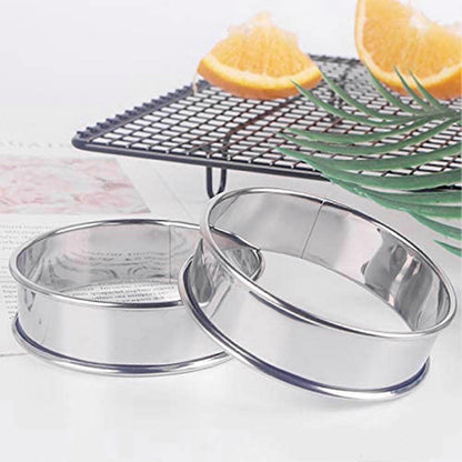 4pcs Stainless Steel Muffin Rings Nonstick Muffin Rings Pastry Rings for Home Baking - Image 4