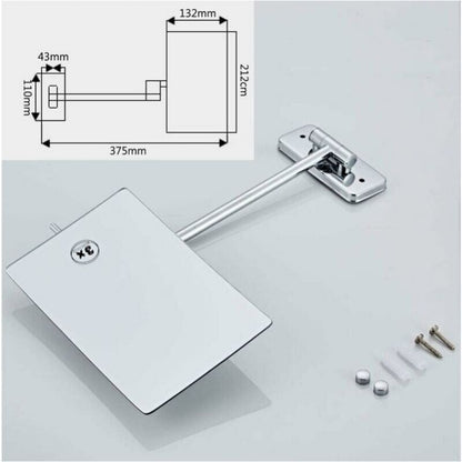 3X Magnifying Wall Mirror - Foldable Extension - 360 Degree Rotation Magnifying Mirror Bathroom Mirror with Drilling - Image 2