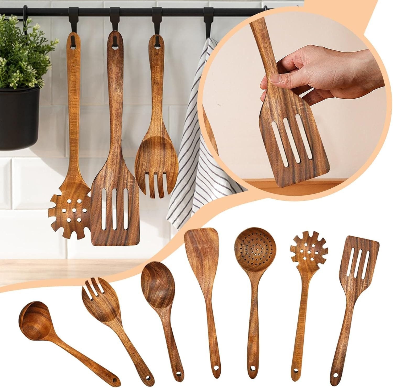 Kitchen Utensil Set - Wooden Utensils - Image 5