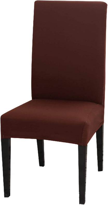 Set of 4 or 6 Chair Covers, Stretchy, Removable, Washable Chair Covers, Decorative Protectors for Hotel, Cafe -tfrf coffee 6pcs - Image 5