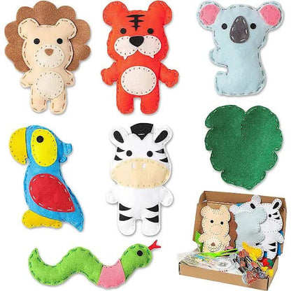 Sewing Kit for Kids, Cute Dinosaur Felt DIY Kids Felt Craft Kit, Learn to Sew Craft Materials, Children's Beginner Educational Toys, Sewing Craft Kit (di