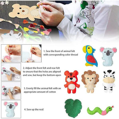 Sewing Kit for Kids, Cute Dinosaur Felt DIY Kids Felt Craft Kit, Learn to Sew Craft Materials, Children's Beginner Educational Toys, Sewing Craft Kit (di - Image 2
