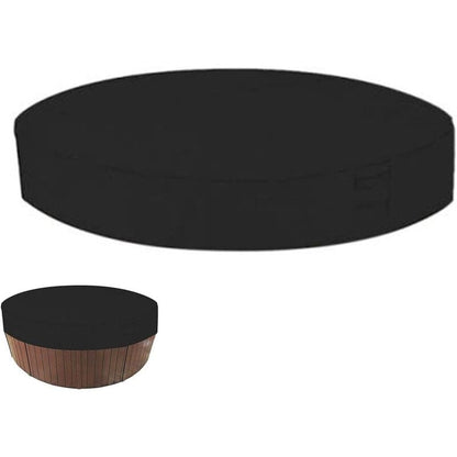 Round Pool Cover Sunshade, 100% UV Resistant Waterproof Spa Cover, 190T for Outdoor Spa Tub, 200x30cm (Black) - Image 2