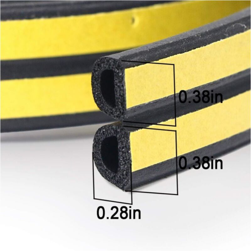 Black 6 meter D-profile Weather Strip, Door and Window Seal with Strong Adhesion, Soundproof and Weatherproof - Image 3