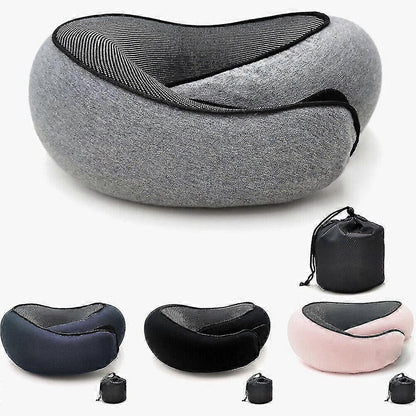 Travel Neck Pillow U-Shaped Memory Cotton Neck Pillows Massage Neck Pillow Sleeping Airplane Pillow Cervical Health Care Pillow grey - Image 2