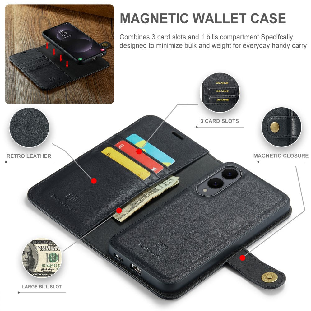 DG.MING 2-in-1 Magnetic Wallet Samsung Galaxy S25 Edge Black_max - Image 4