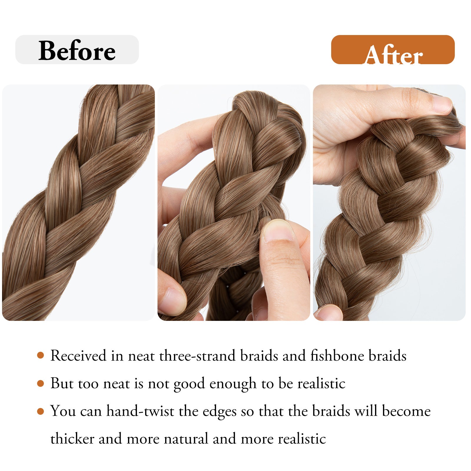 1pc Synthetic Braiding Hair with Adjustable Belt Braided Bohemian Style Women Hairstyle 10 10 Athree strand braid - Image 4