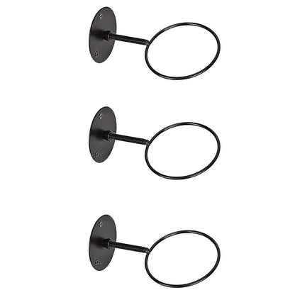 3pcs Wall Mounted Ball Rack Iron Basketball Storage Display Holder Football Rugby Hanging Rack Space Saving - Perfect Black 3pc - Image 2