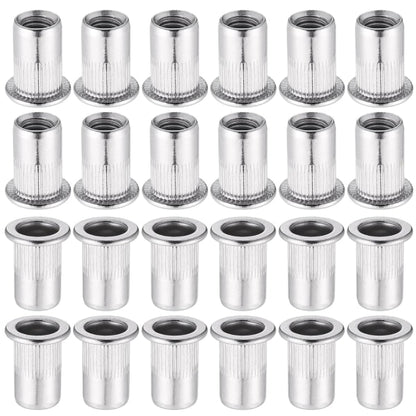 60pcs 304 Stainless Steel Rivet Nut M8 Flat Head Blind Nut Threaded Rivet Nut Rivet Nut for Threaded Insert Plys