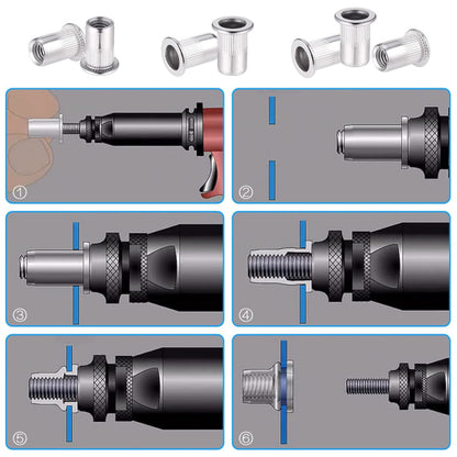 60pcs 304 Stainless Steel Rivet Nut M8 Flat Head Blind Nut Threaded Rivet Nut Rivet Nut for Threaded Insert Plys - Image 3