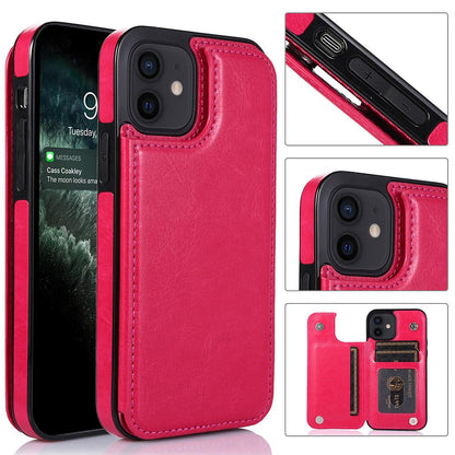 iPhone 12 - Practical and stylish case with card holder Rose gold - Image 7