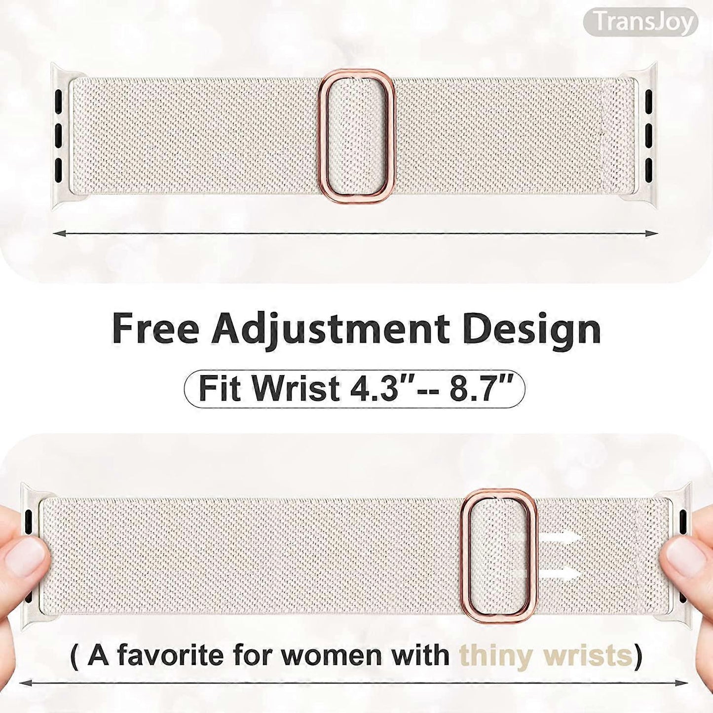 5-pack Nylon Stretch Band Compatible with Apple Watch 42mm 44mm 45mm Women Men, Fabric Elastic Bracelet Solo Loop Band for iWat—max - Image 3