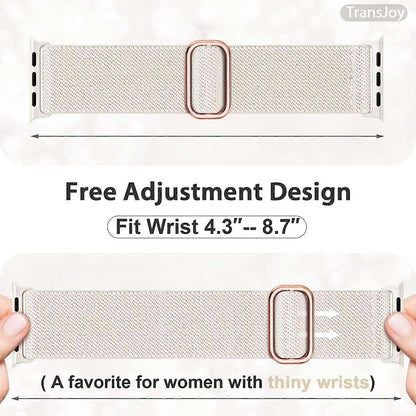 5-pack Nylon Stretch Band Compatible with Apple Watch 42mm 44mm 45mm Women Men, Fabric Elastic Bracelet Solo Loop Band for iWat—max - Image 3