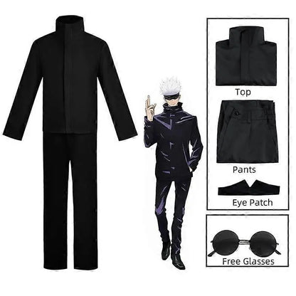 Anime Jujutsu Kaisen Gojo Satoru Cosplay Costume Eyepatch Wig Glasses Outfit Halloween Costumes for Men - Perfect Wig B Only S-max Wig B Only S - Image 5