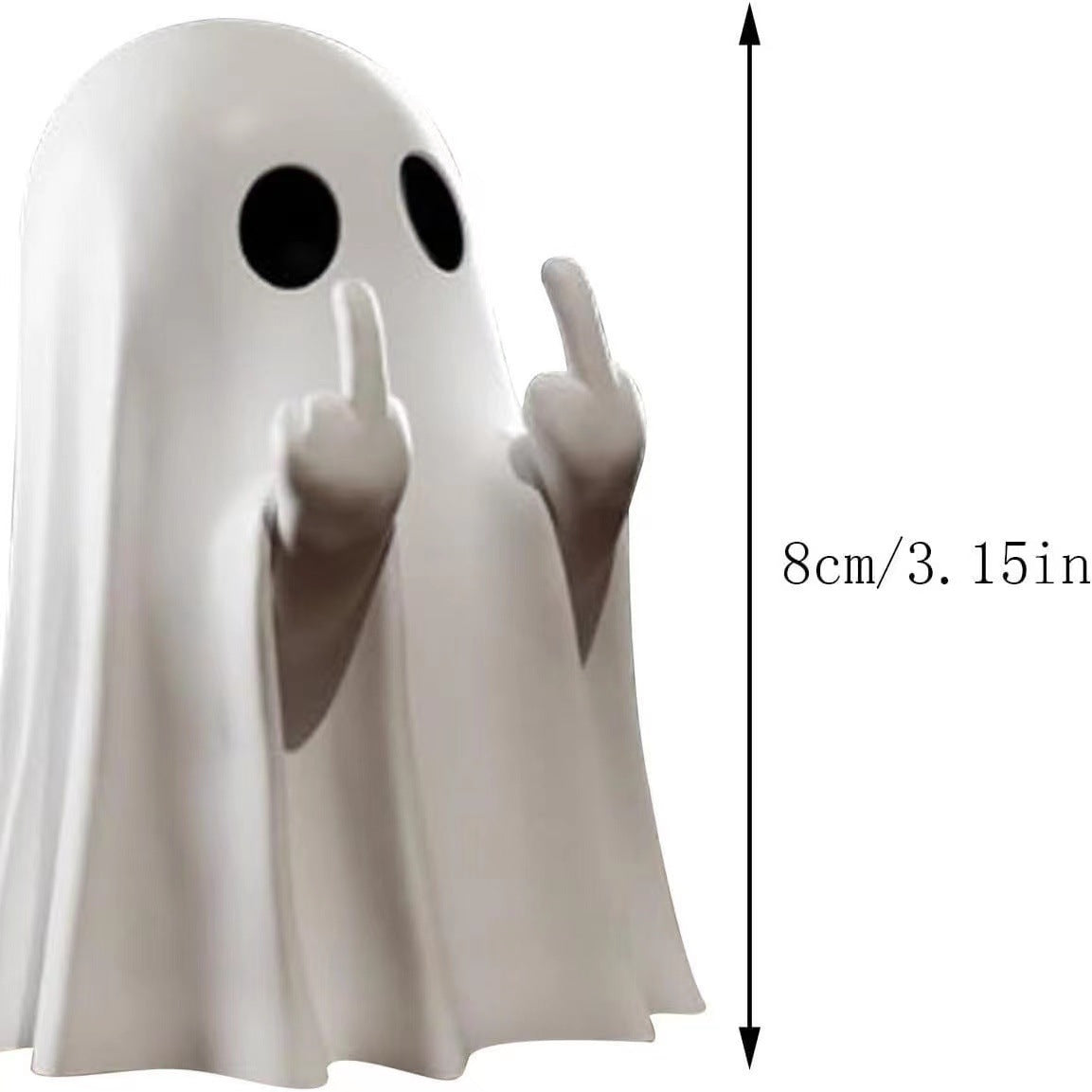 Halloween Creative Resin Middle Finger Ghosts, Ghost Festival Decorations, Spranks, Provocation, Garden Decorations, Crafts Bat ghost 8CM - Image 6