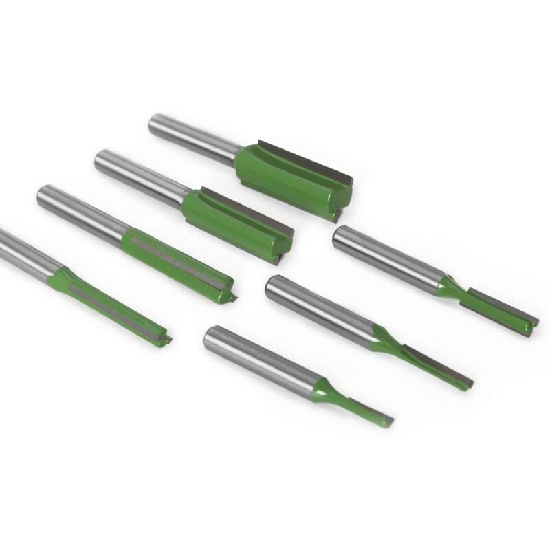 6mm Straight Router Bit Set, 7 Pieces Woodworking Carbide Straight Groove Router Bits for Wood, Compatible with Bosch, Makita - Image 4