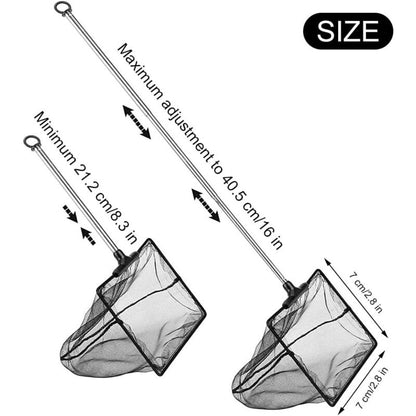 Adjustable Telescopic Fishing Net for Aquarium, Extendable Handle Fishing Landing Net, Mini Foldable Net for Aquarium, 1 Pack - Image 2