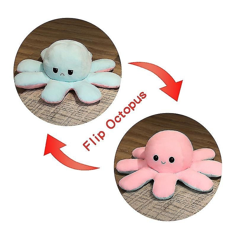 Double-sided blue octopus plush toy, large plush octopus pillow toy blue - Perfect Blue 90cm-max Blue 90cm - Image 2
